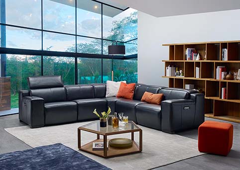 canape cuir angle noir finition ouvert 3