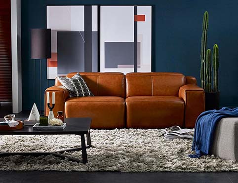 canape cuir pleine fleur marron finition ferme 1
