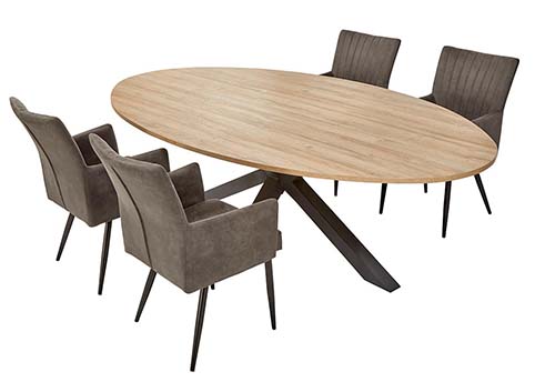 table ovale salle a manger bois