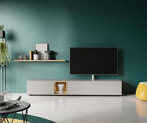 Meuble salon tv design gris 1