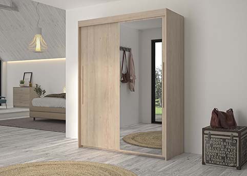 armoire penderie dressing rangements penderie miroir bois tulle chene 3