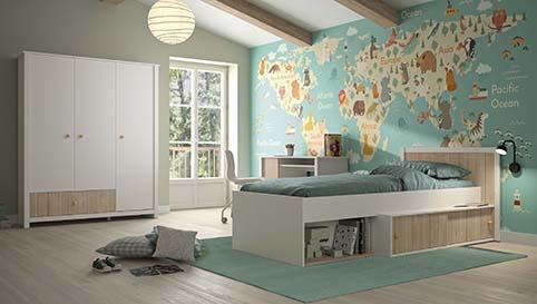 lit 1 place enfant rangement blanc bois charlie 4
