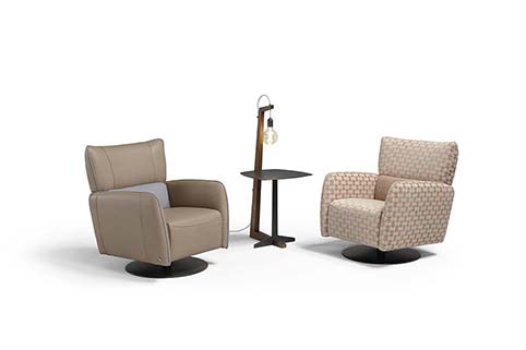 fauteuil tissu cuir moderne beige clair