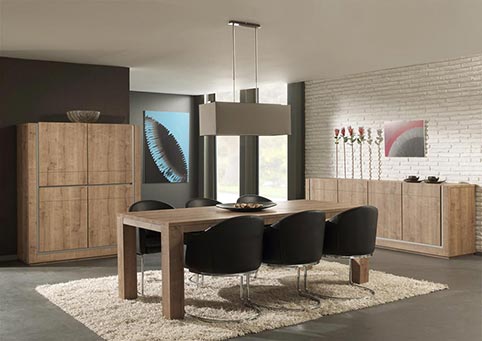 Complet Salle a Manger Bois Clair