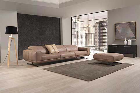Divan Droit Vachette Design Beige