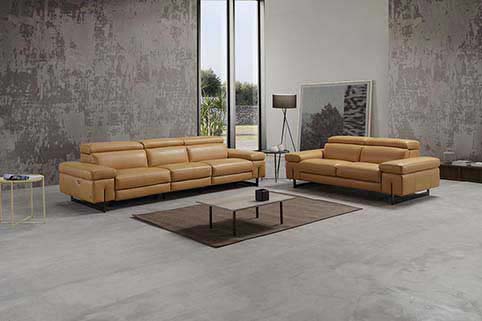 Salon Cuir double Beige Clair 3 2