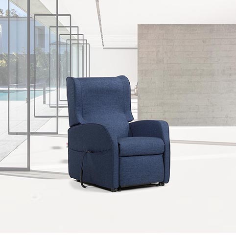 fauteuil relax lift tissu bleu moderne qualite