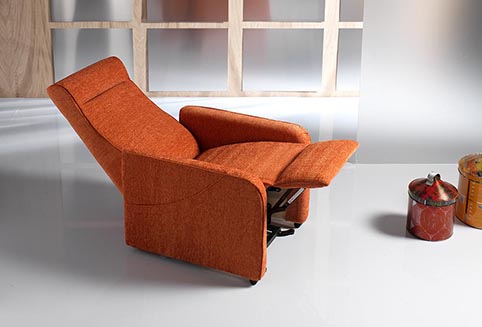 fauteuil relax lift tissu orange design qualite 1