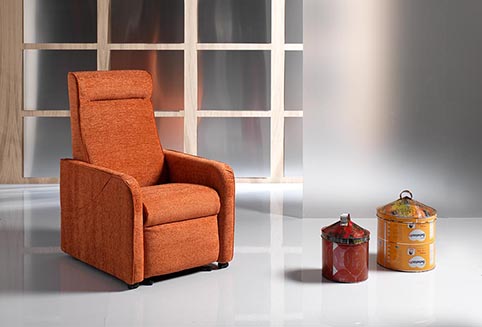 fauteuil relax lift tissu orange design qualite