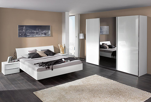 chambre a coucher moderne laque blanche