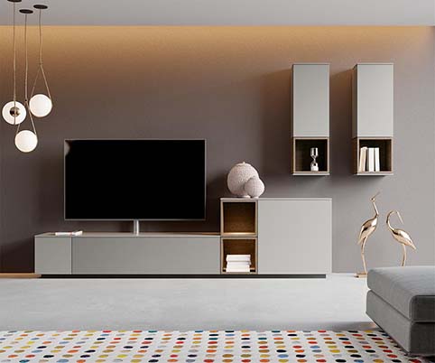 Ensemble meuble tv gris design