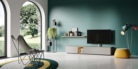 Meuble salon tv design gris