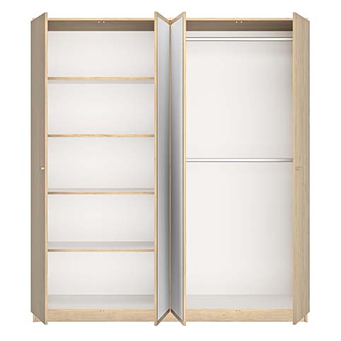 armoire 4 portes rangements dressing penderies miroirs tulle chene 2