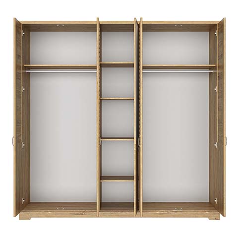 armoire dressing rangements penderie miroir bois thelma 2