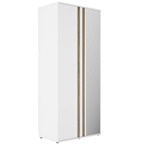 armoire penderie 2 portes blanc bois enzo 2