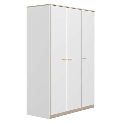 armoire penderie 3 portes rangements blanc bois tulle 1