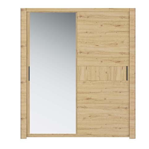 armoire penderie bois chene clair miroir 2 portes confidence 2