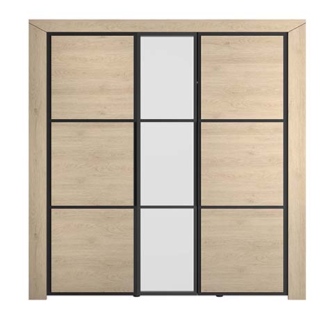 armoire penderie chene clair miroir brugge 1