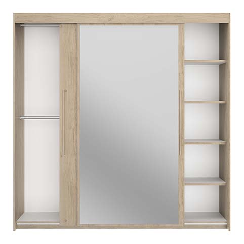 armoire penderie dressing rangements penderie miroir bois tulle chene 2