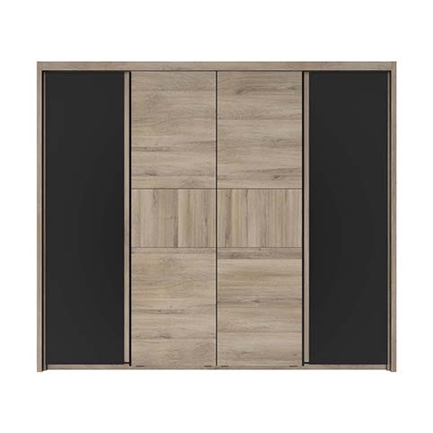 armoire penderie rangements noir bois maximin 1