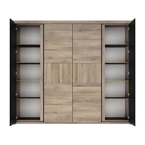 armoire penderie rangements noir bois maximin 2