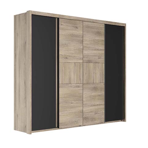 armoire penderie rangements noir bois maximin 4