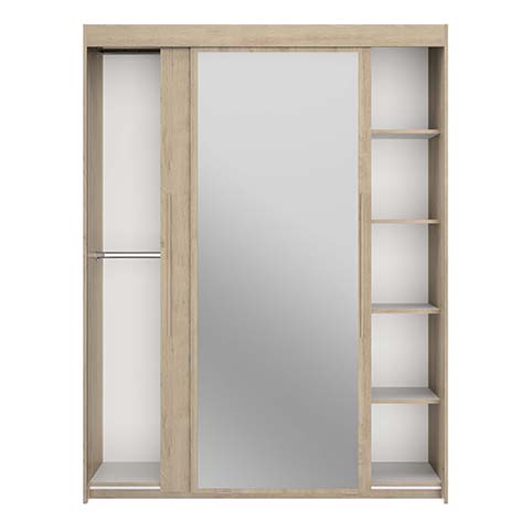 armoire rangements penderie bois miroir tulle chene 2