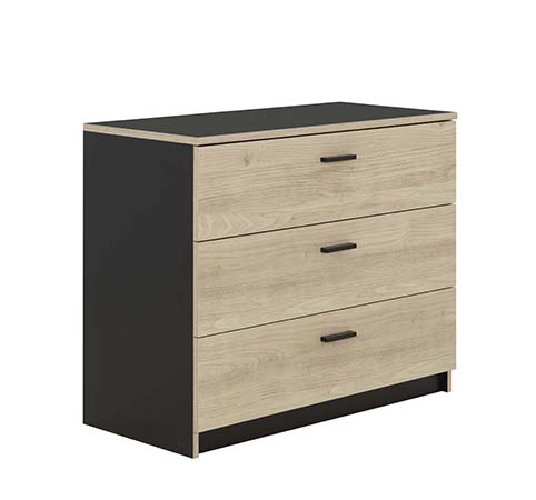 commode bois noir 3 tiroirs fonction 2