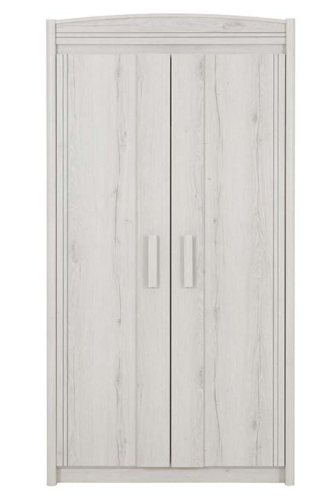 armoire chambre enfant 2 portes rangements penderie bois gris blanc ceruse motana 1
