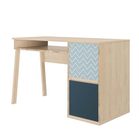 bureau enfant rangements bois bleu larvik 2