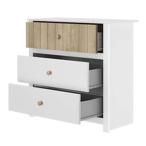 commode chambre enfant 3 tiroirs blanc bois charlie 3