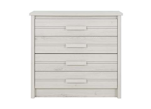 commode chambre enfant 4 tiroirs bois gris blanc ceruse montana 1