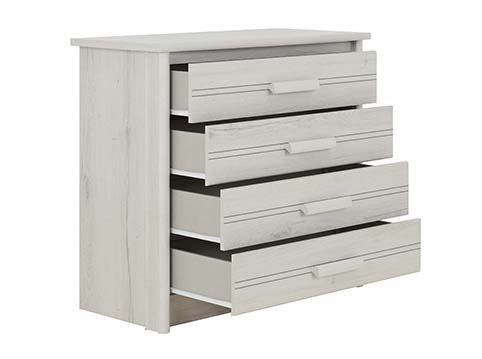 commode chambre enfant 4 tiroirs bois gris blanc ceruse montana 2