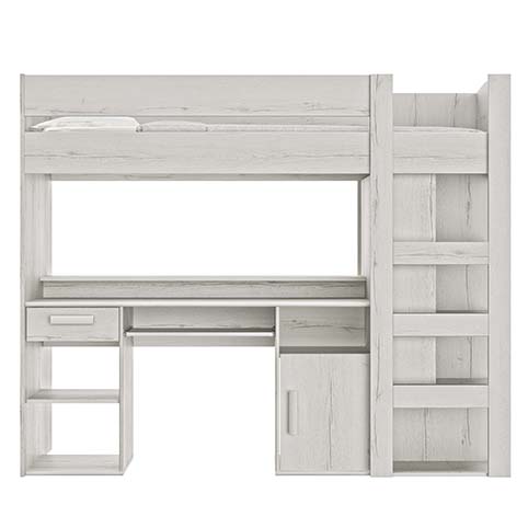 lit superpose enfant bureau integre rangements tiroir echelle bois gris blanc ceruse montana 1