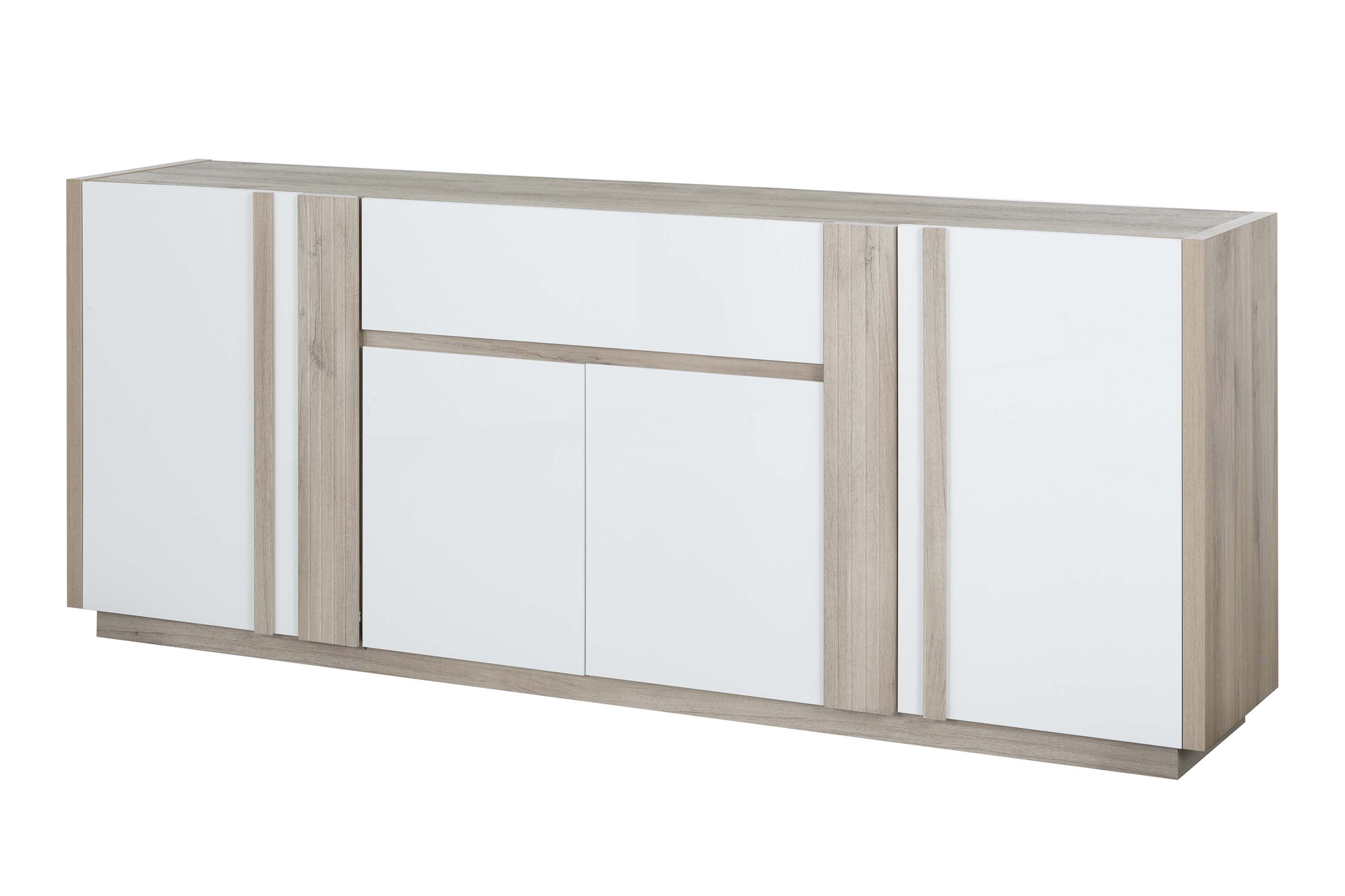 commode rangement placards tiroirs bois clair blanc aston 4