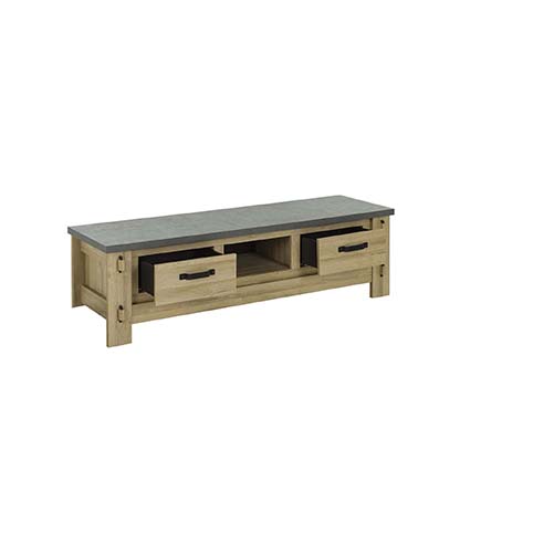 buffet bas meuble tele rangements bois tiroirs broceliande 3