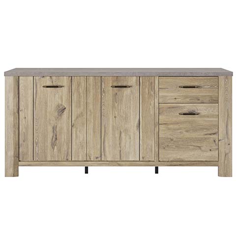 buffet porte tiroir salon rangement basalte 1