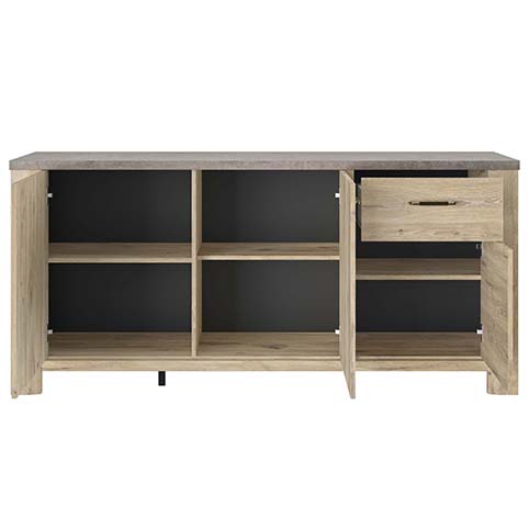 buffet porte tiroir salon rangement basalte 3