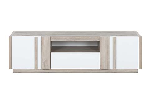 commode support meuble tele rangement placards tiroir bois clair blanc aston 1