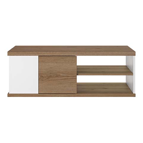 meuble bas table basse rangement bois clair blanc otello blanc 1