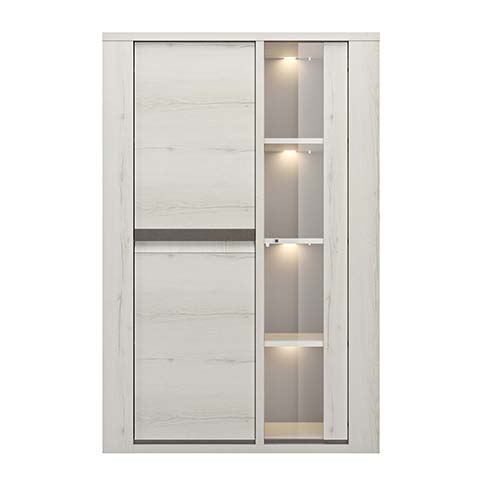 meuble hait rangements niches portes bois blanc ceruse marceau 1