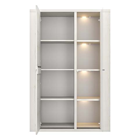 meuble hait rangements niches portes bois blanc ceruse marceau 2