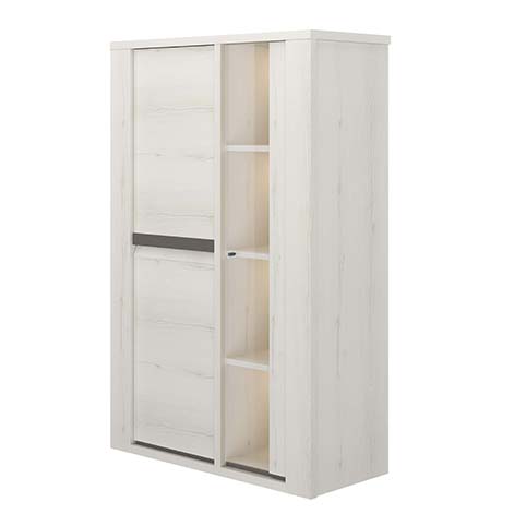 meuble hait rangements niches portes bois blanc ceruse marceau 4