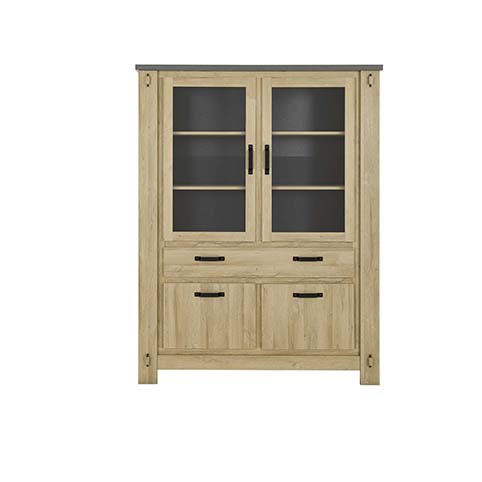 meuble haut buffet tiroirs rangements portes vitres bois broceliande 1