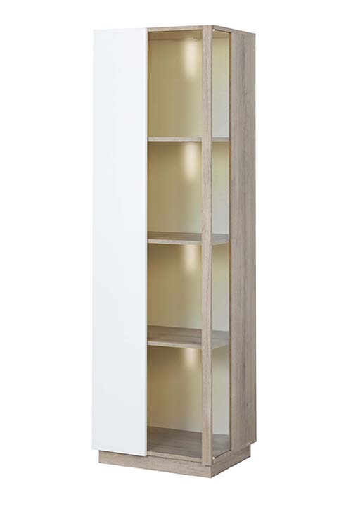 meuble haut vitrine rangement transparent bois blanc aston 7