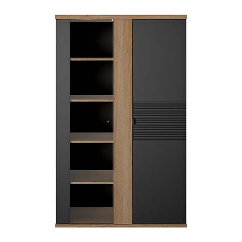 meuble rangement double vitre bois noir otello 3