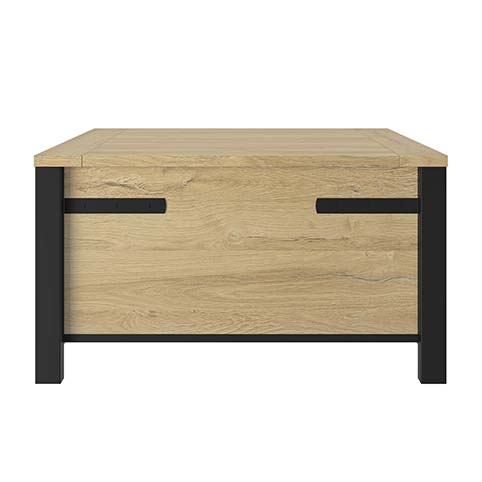 table basse bois clair noir industriel cork 1