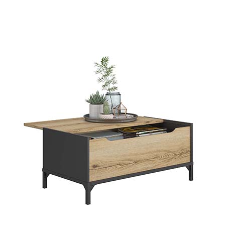 table basse ouverture rangement bois clair noir esteban 3