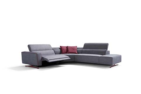 canape angle design microfibre gris souris relax