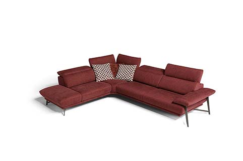 canape angle moderne tissu rouge